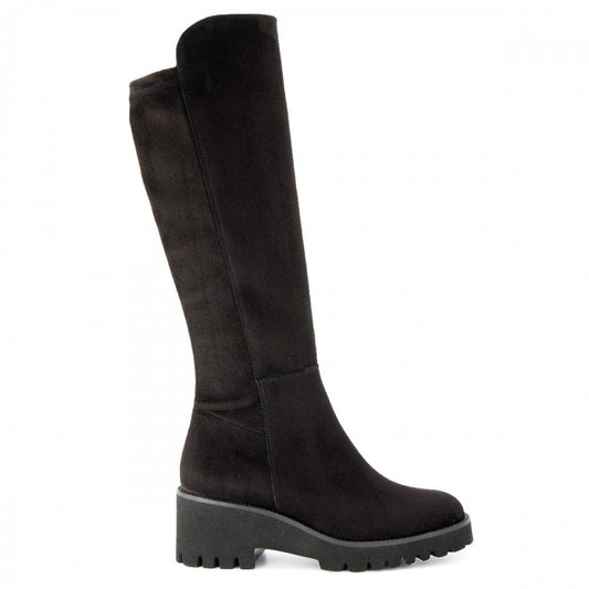 Paul Green black suede knee high boots