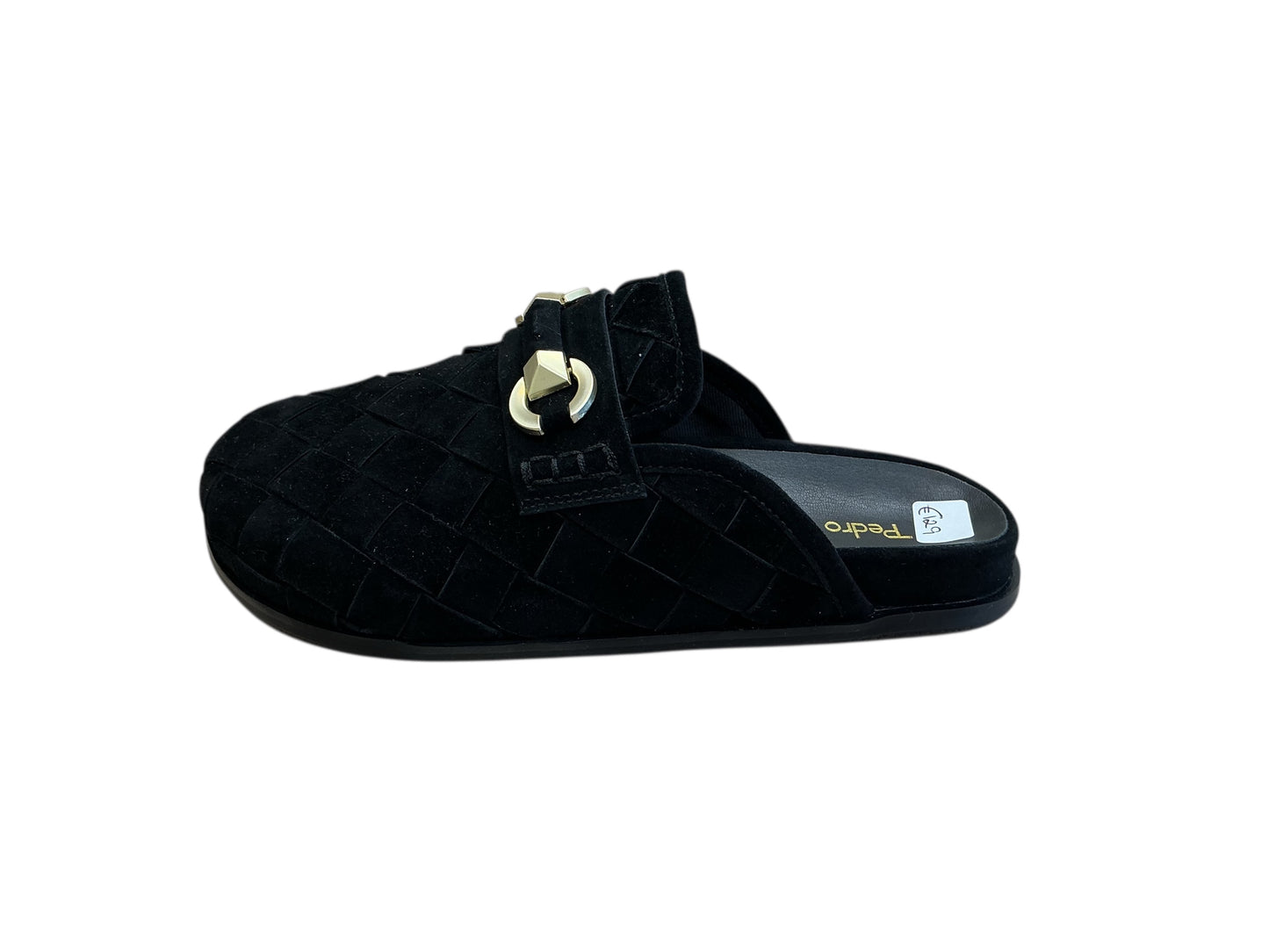 Pedro Anton black suede woven leather mules - Melissakshoes
