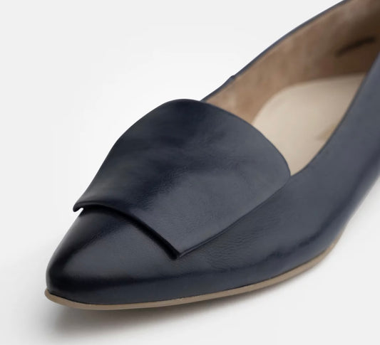 Paul Green navy leather ballerinas