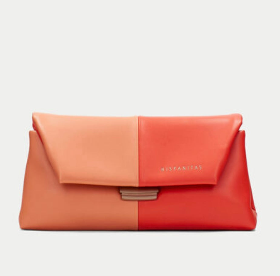 Hispanitas coral leather shoulder bag in two tone design