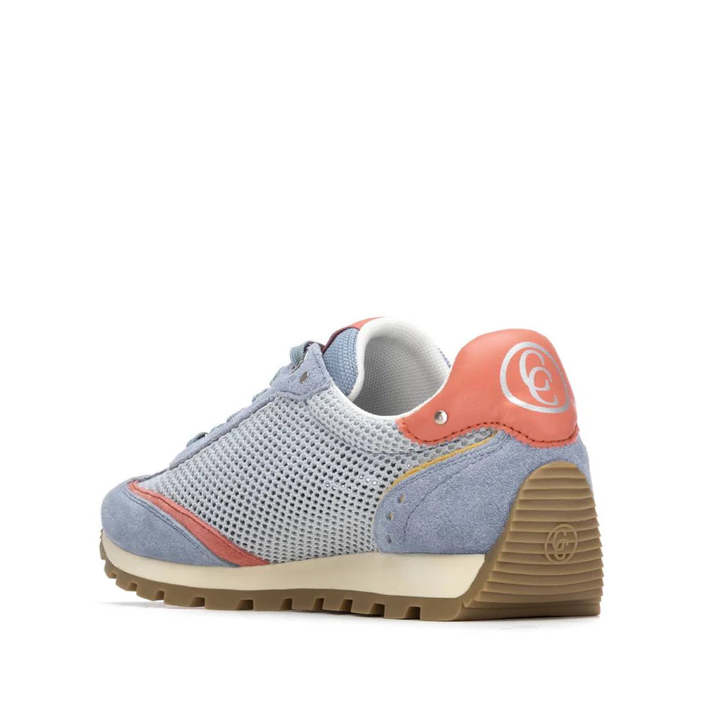 Carmela blue and coral suede and mesh sneakers