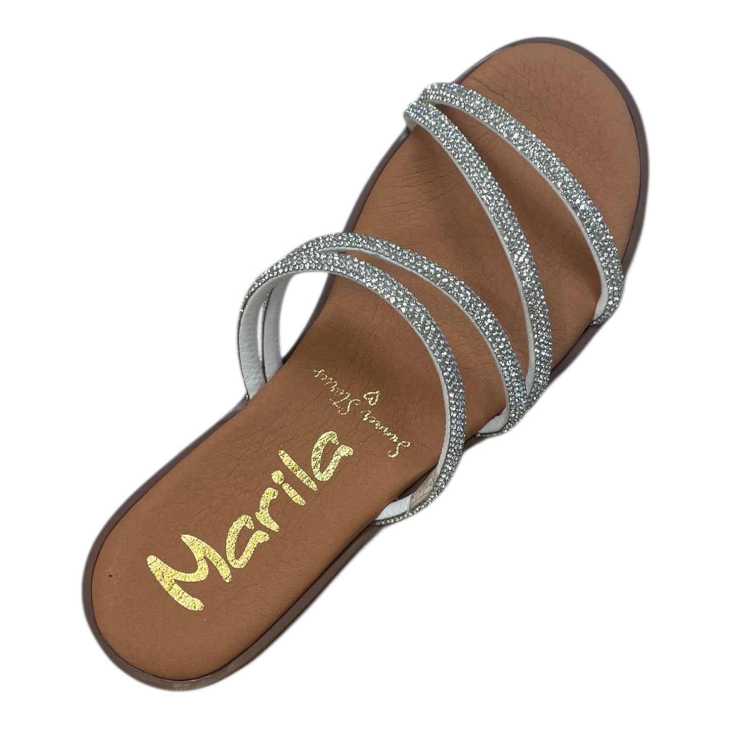 Marila silver flat slip on sandals