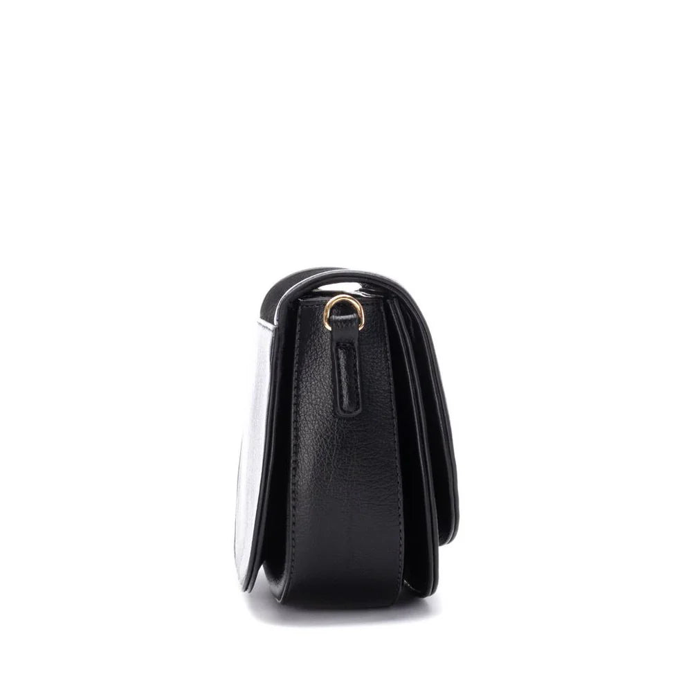 Carmela black leather and suede crossbody bag