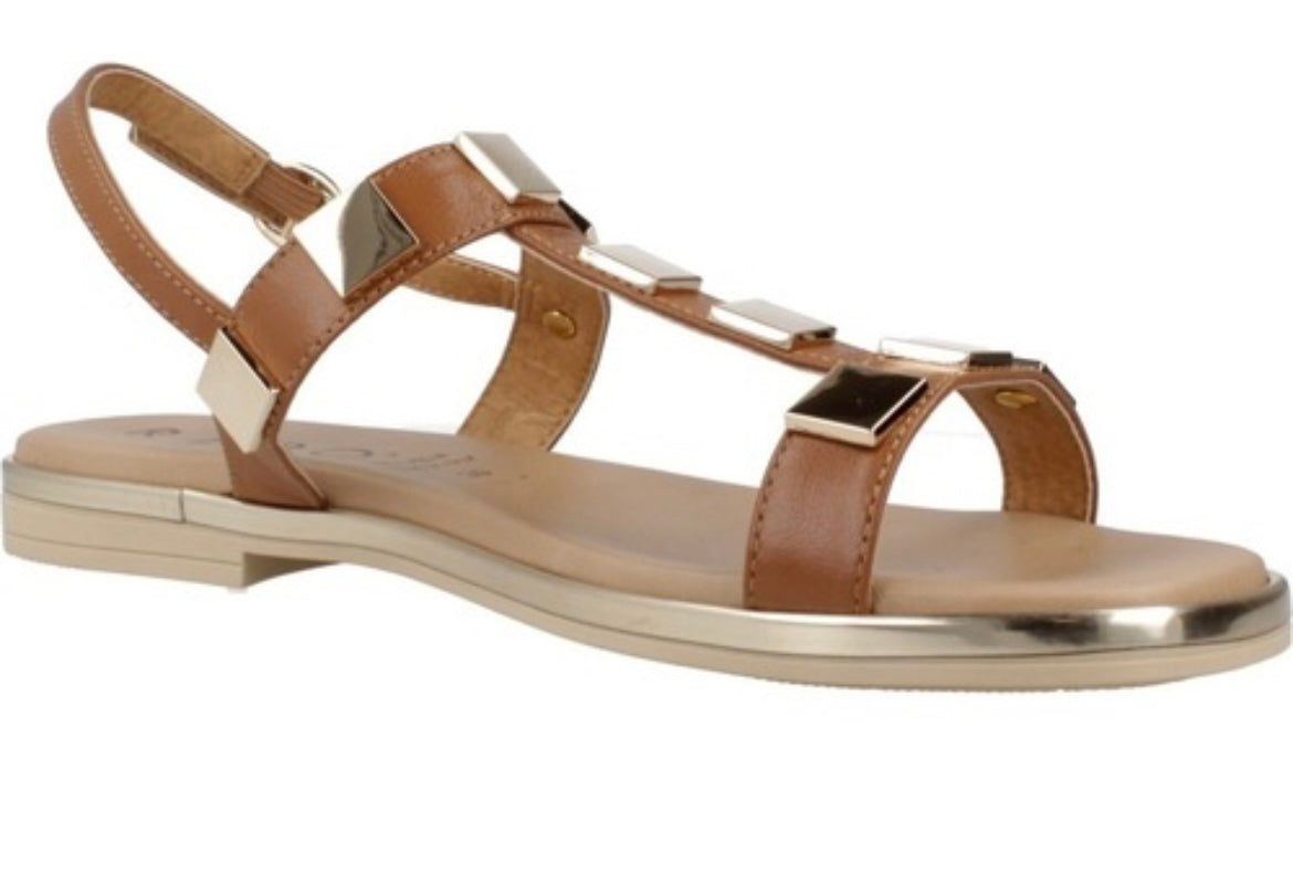 Repo tan leather gladiator sandals