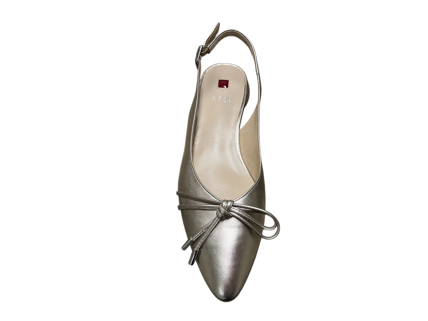 hōgl gold leather slingback ballerina pump
