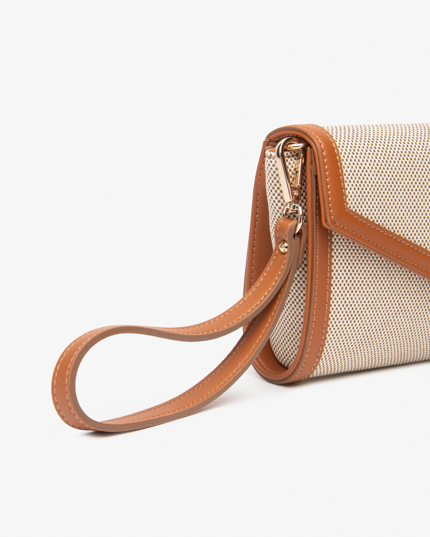 NeroGiardini beige and tan material clutch bag