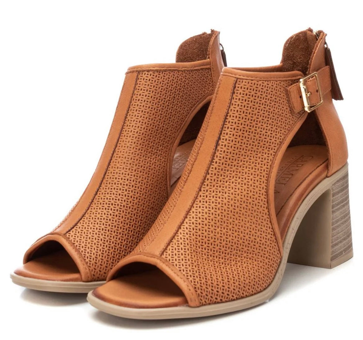 Carmela Tan leather boot style sandal