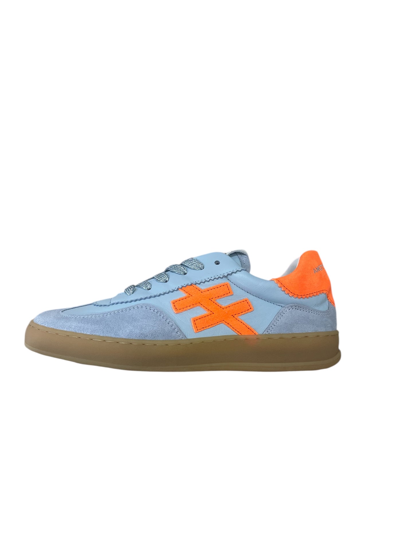Another Trend sky blue and neon orange sneakers - Melissakshoes