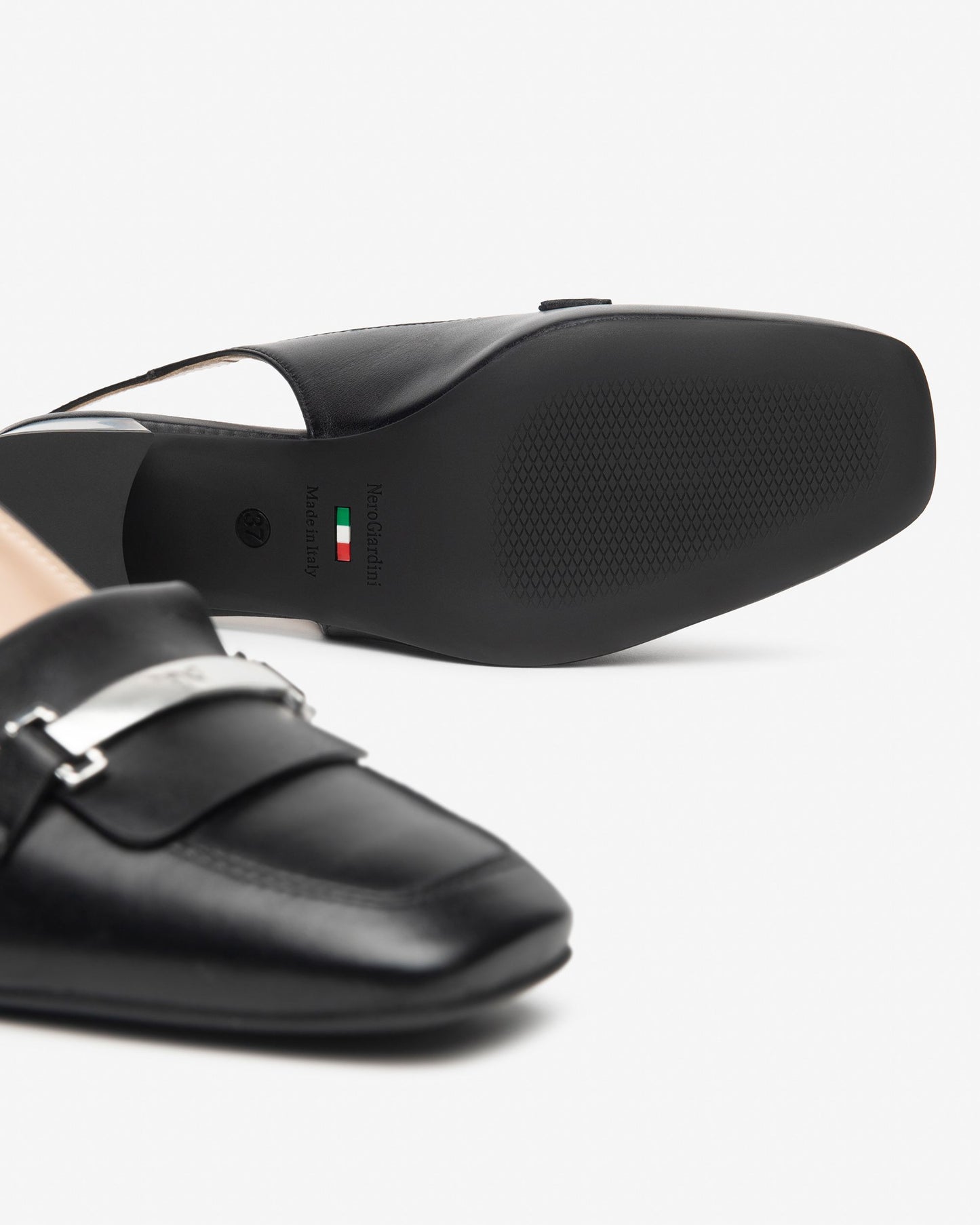 NeroGiardini black leather slingbacks - Melissakshoes