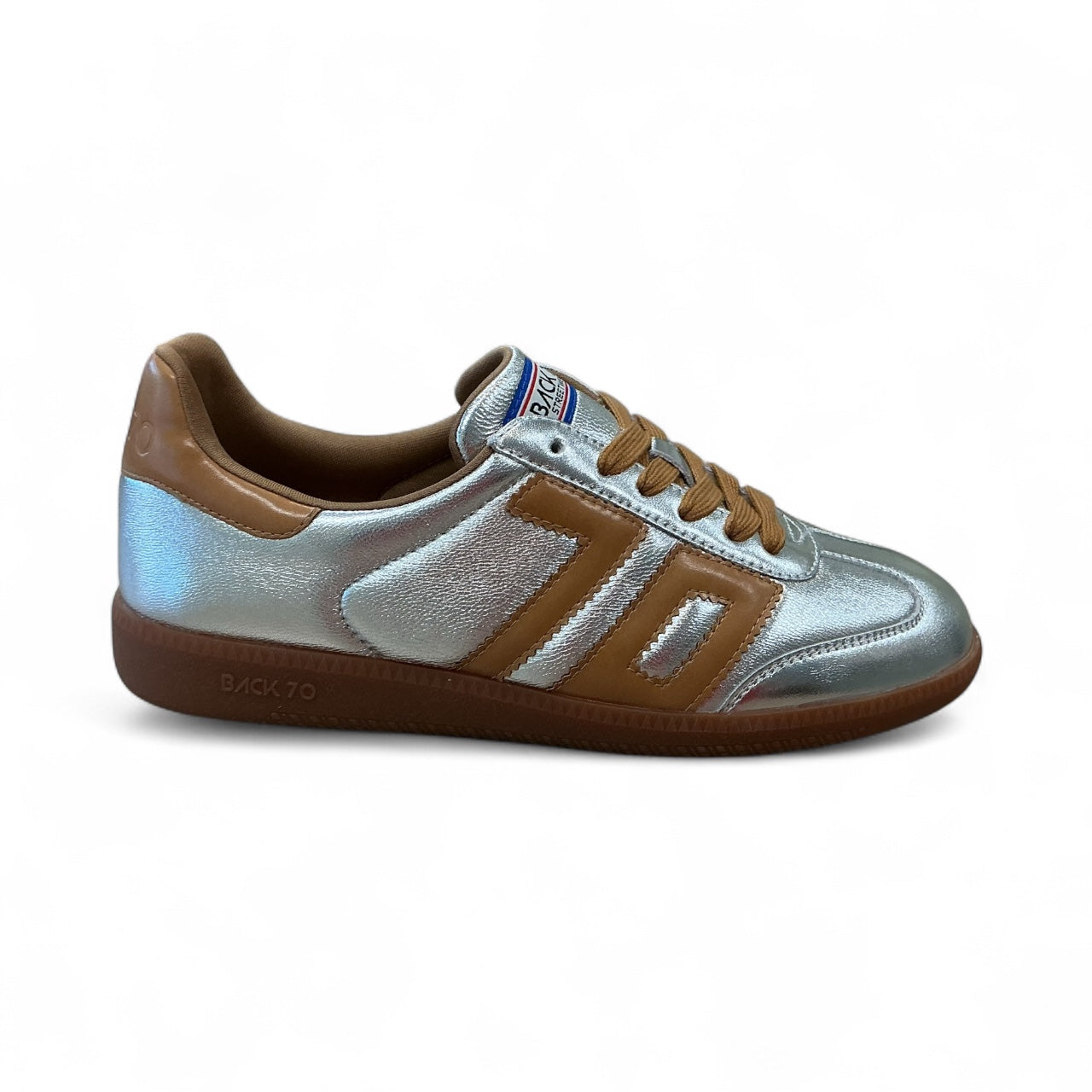 Back 70 silver & tan leather sneaker