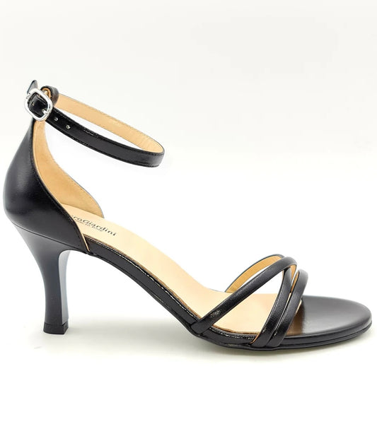 NeroGiardini black patent leather heeled sandals