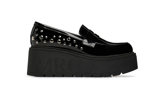 Marco Moreo black patent platform loafer