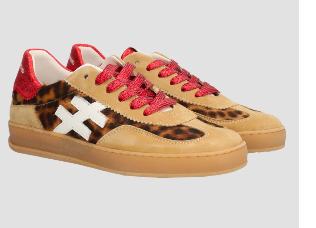 Another Trend camel and leopard print sneakers