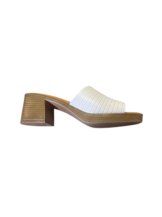 Marila white leather heeled mule sandals