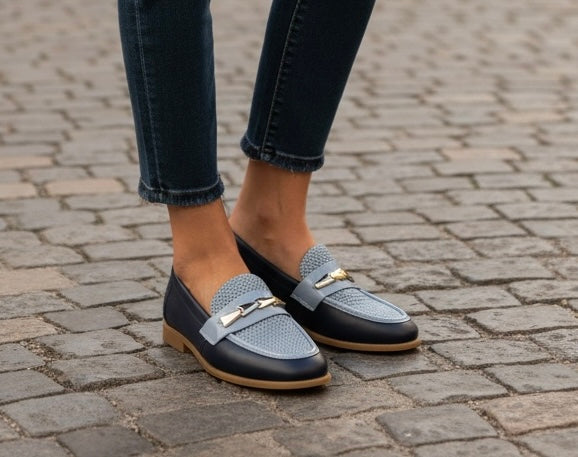 Navy and blue loafers - Melissakshoes
