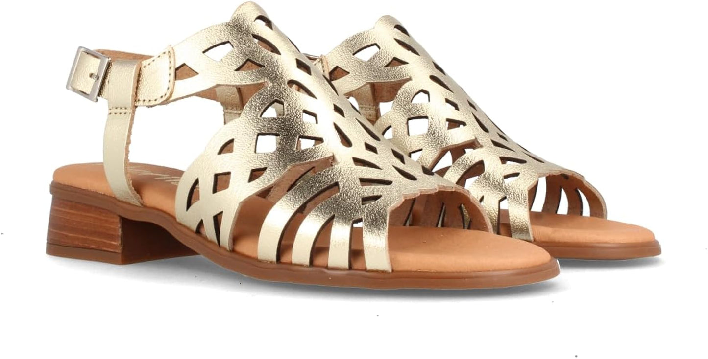 Marila gold leather sandals - Melissakshoes