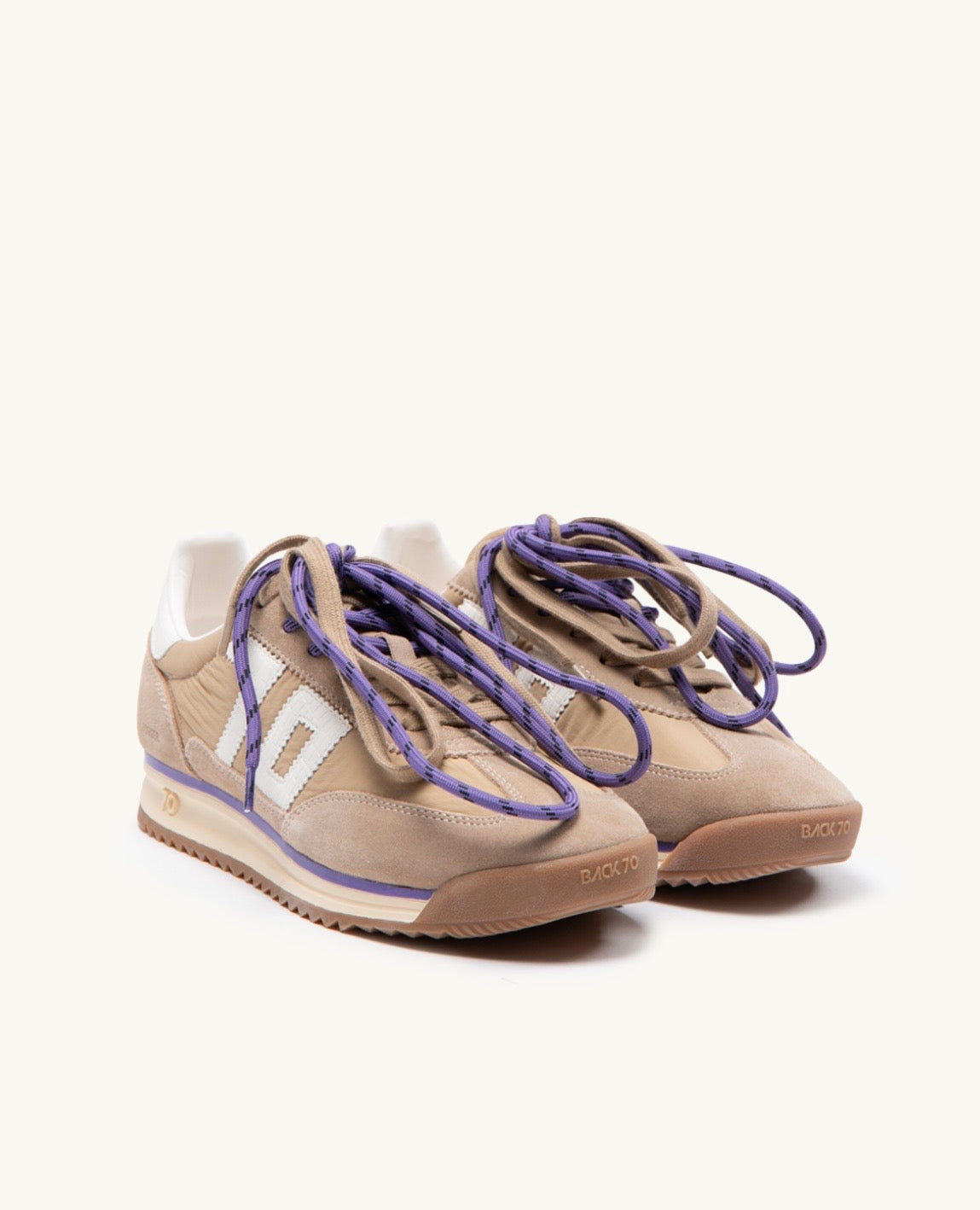 Back 70 beige jogger nylon sneaker - Melissakshoes