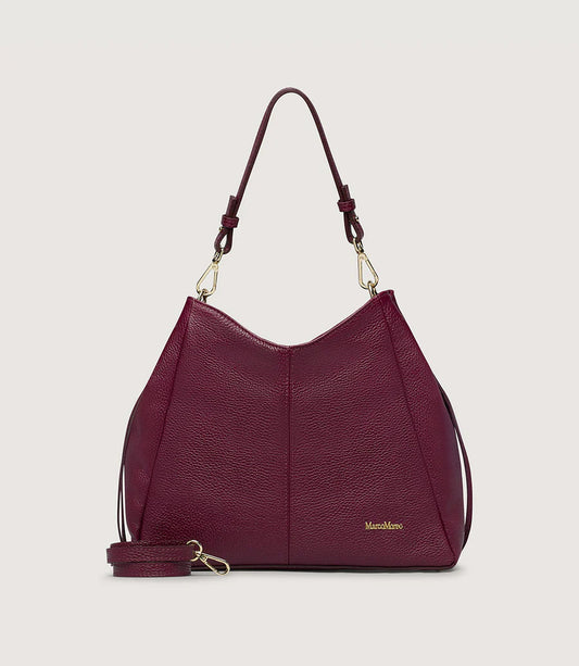 Marco Moreo burgundy leather shoulder bag