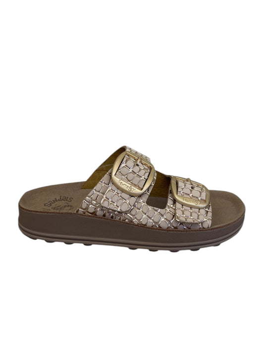 Fantasy sandals rose gold leather sandals