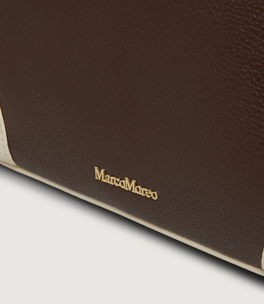 Marco Moreo brown and cream leather shoulder bag