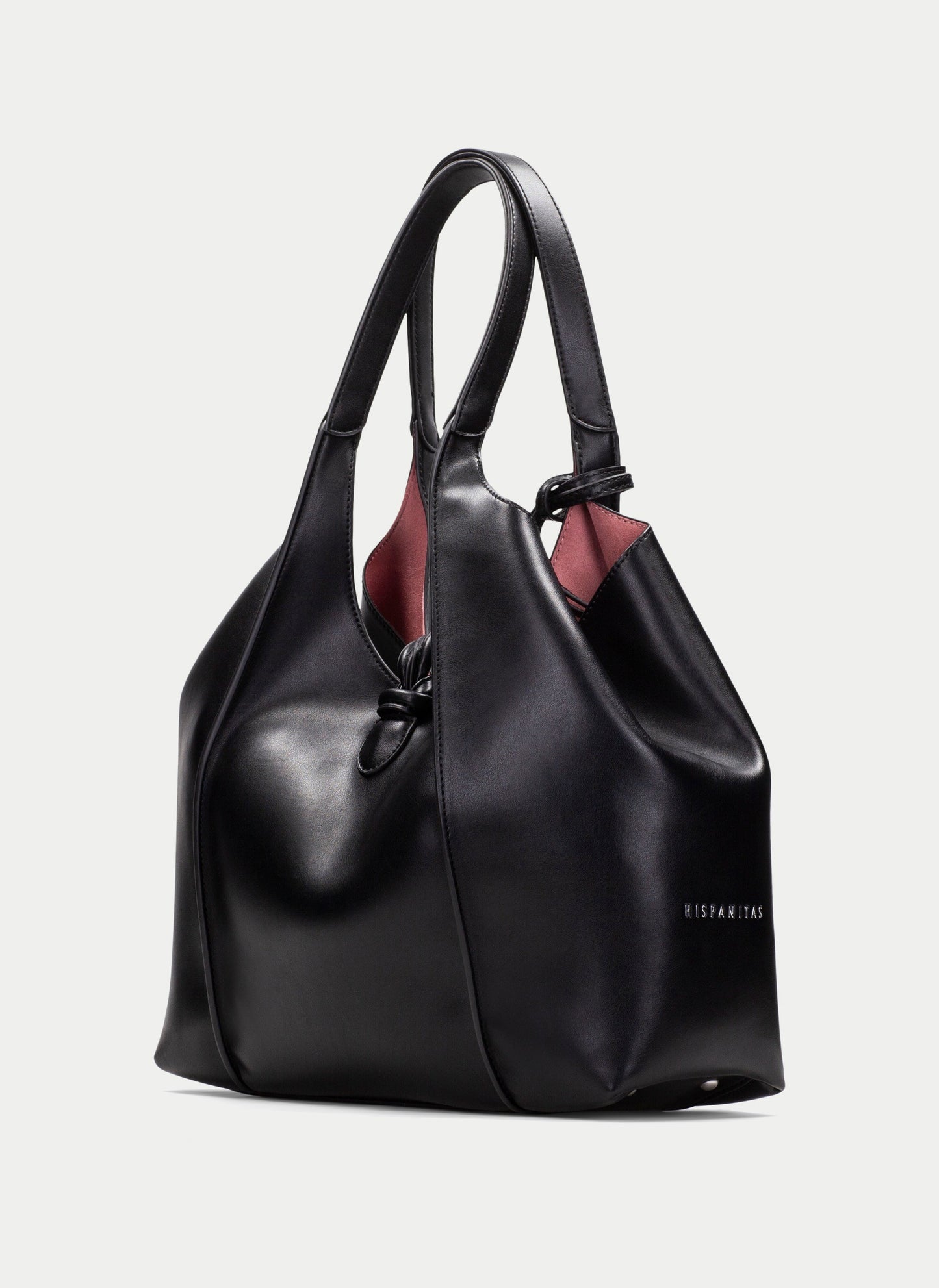 Hispanitas black leather shopper style bag