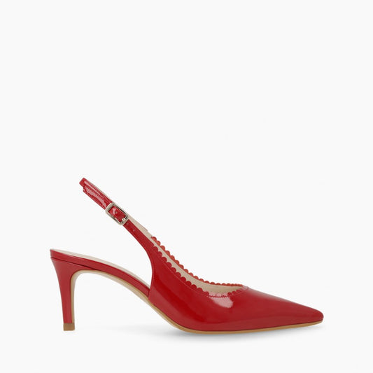 Lodi red patent leather slingback shoes