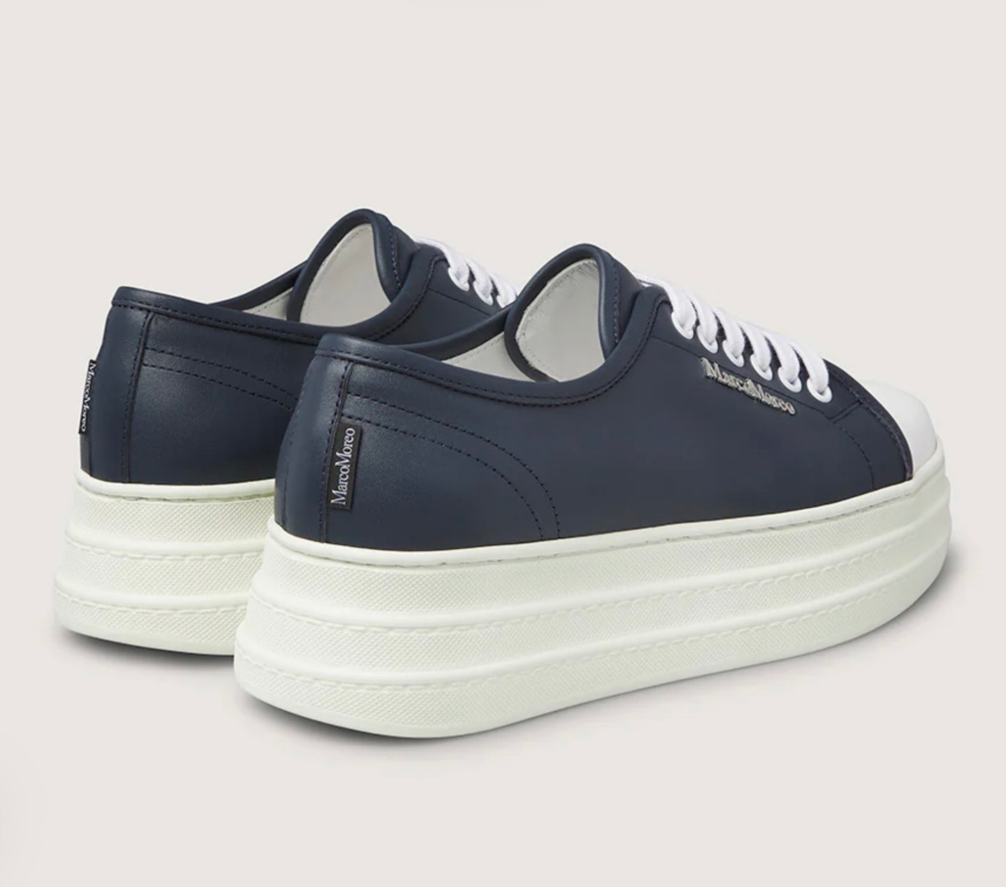 Marco Moreo navy leather Platform Sneaker
