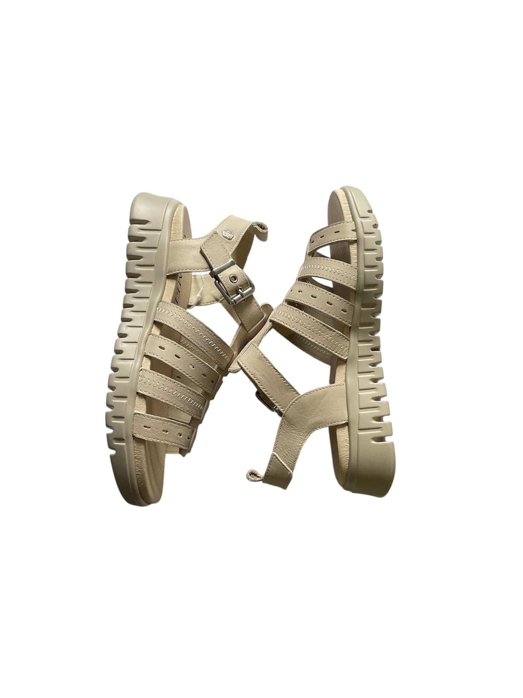 Carmela stone leather sandals - Melissakshoes