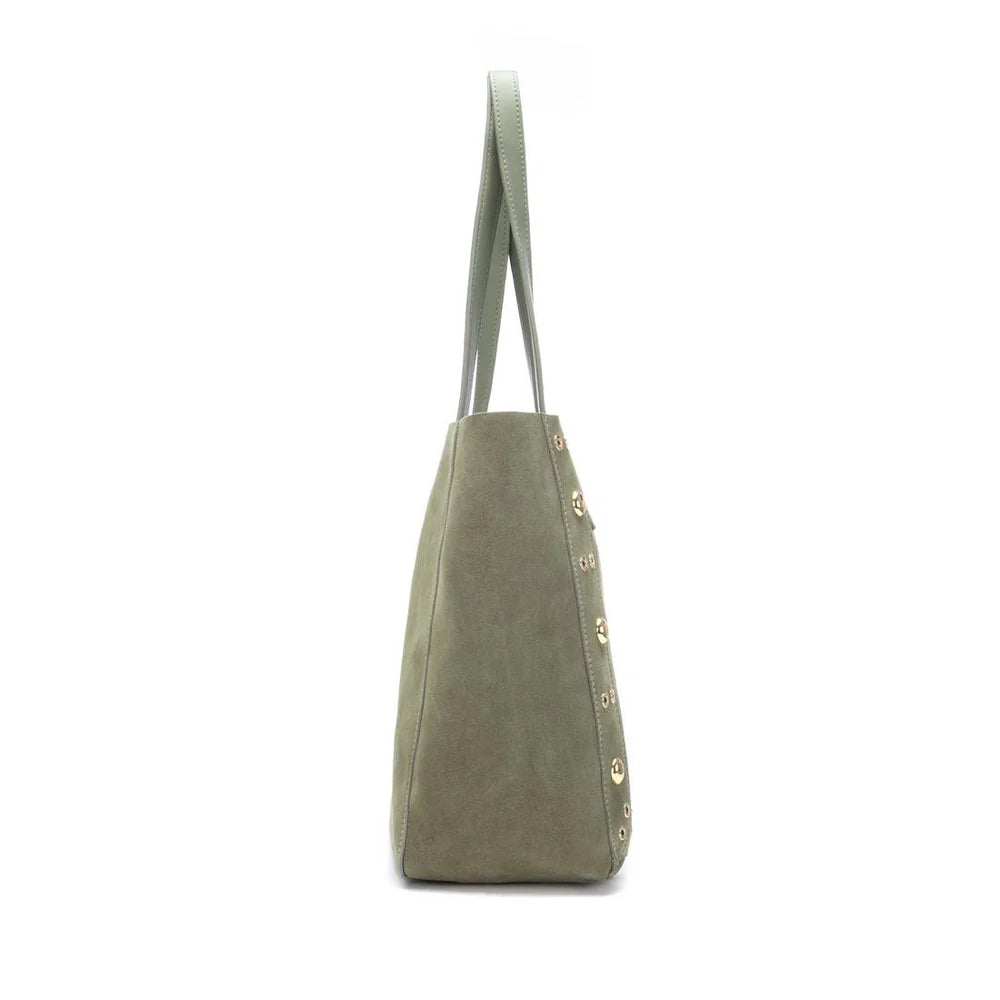 Carmela sage green suede shopper