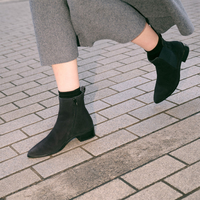 Paul Green navy suede Chelsea ankle boots