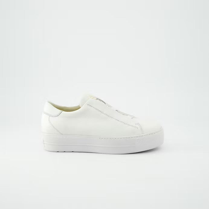 Paul Green white leather slip on sneakers - Melissakshoes