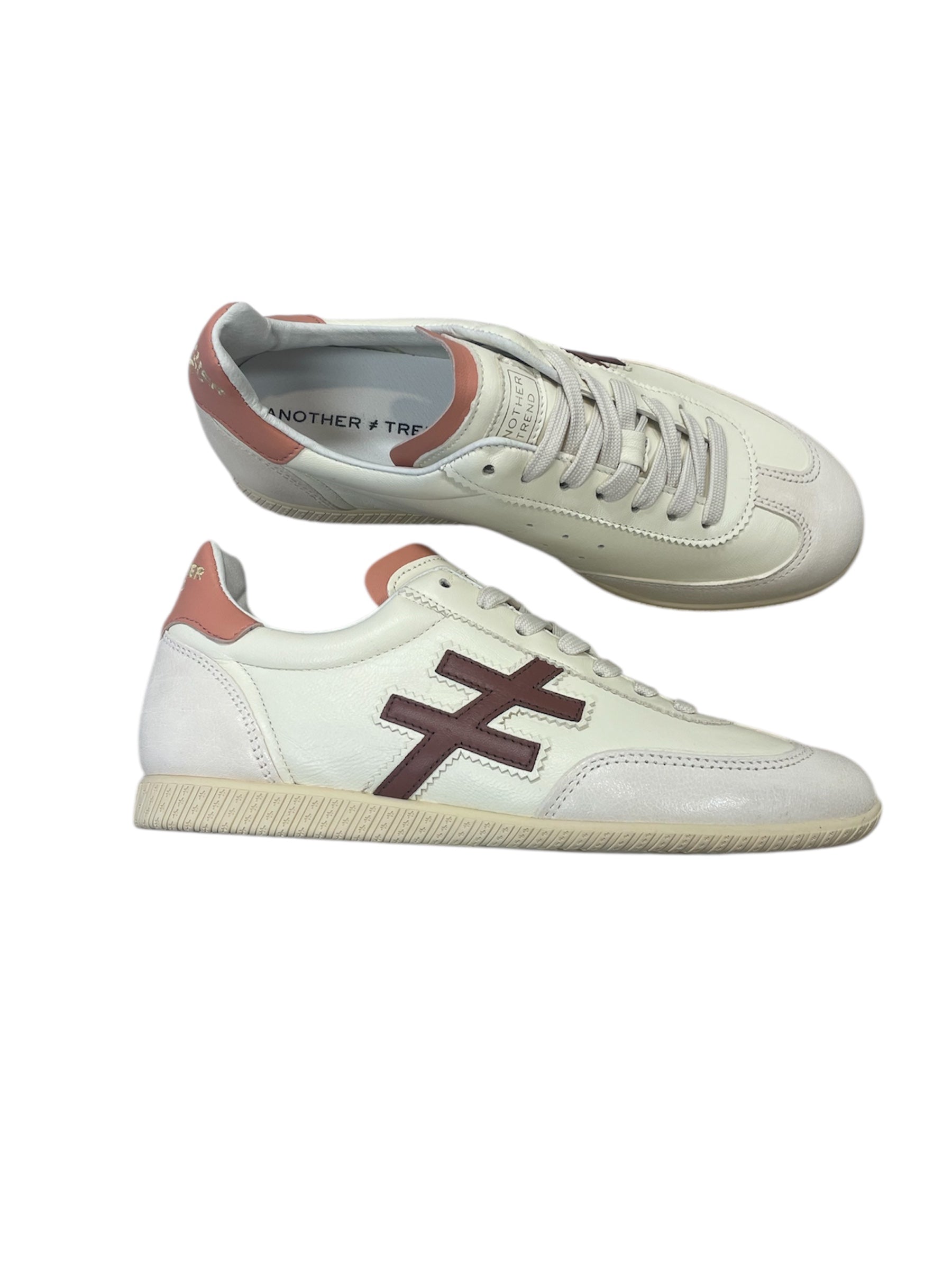 Another Trend cream leather sneakers - Melissakshoes