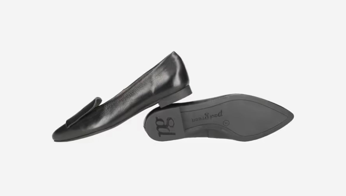 Paul Green black leather ballerinas