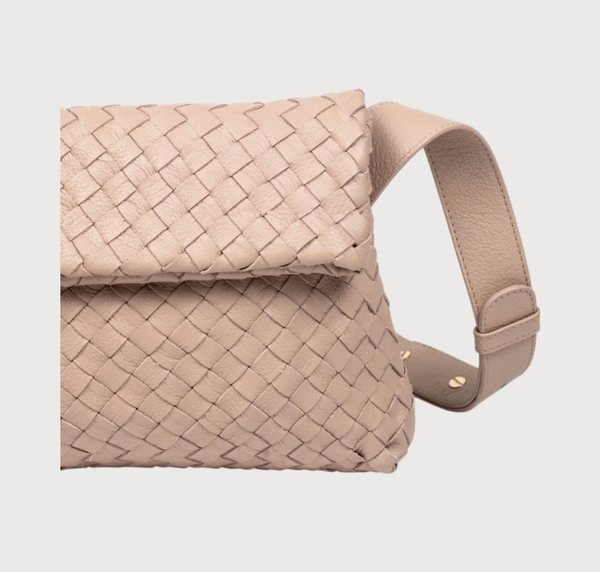 Alēo taupe leather crossbody handbag