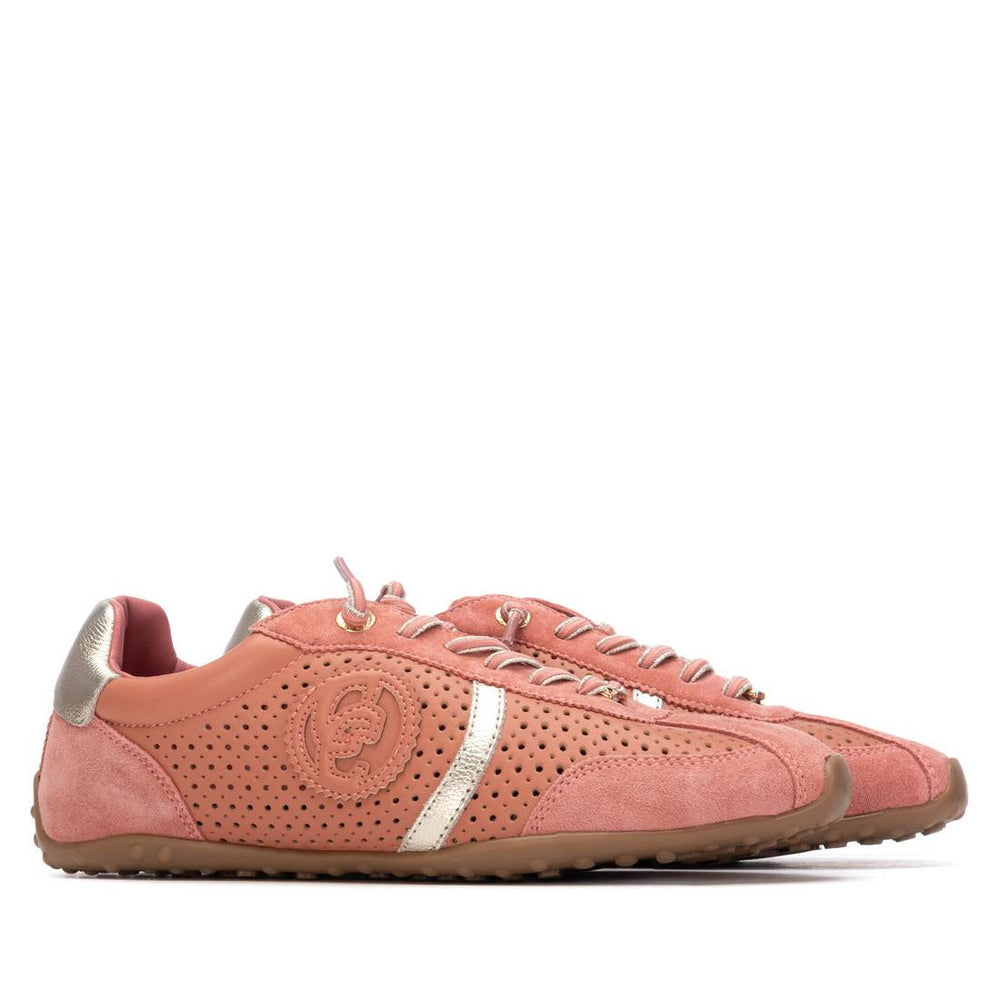 Carmela dusty pink and gold suede sneakers - Melissakshoes