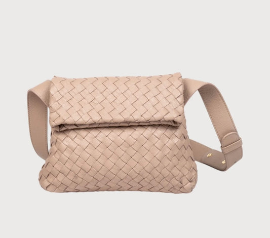 Alēo taupe leather crossbody handbag