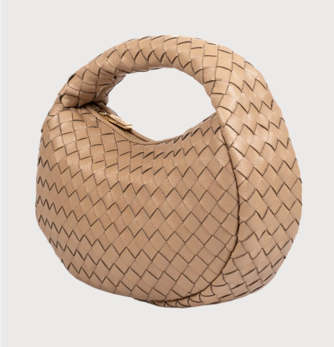 Alēo mini taupe leather handbag