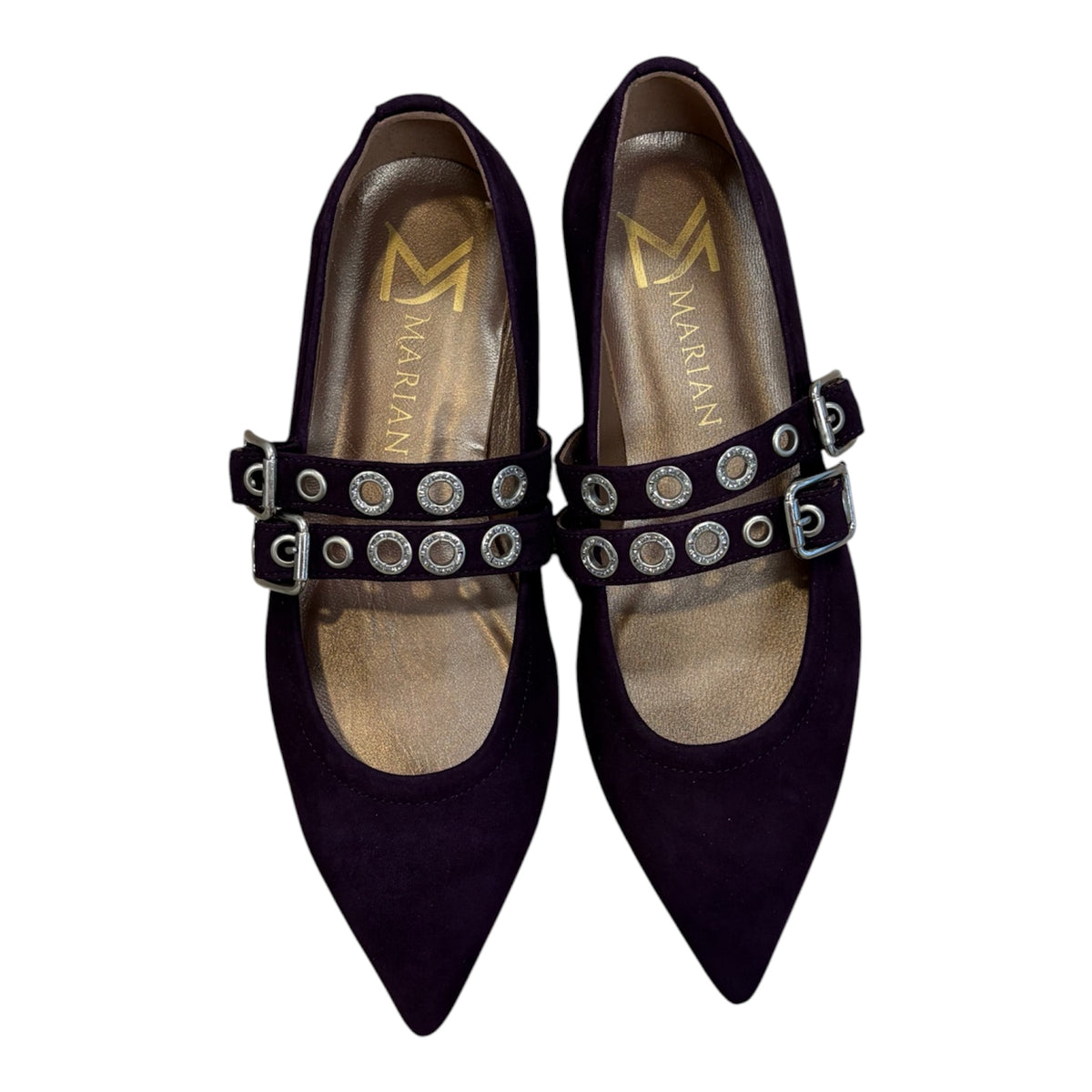 Marian Plum Purple suede Double-Strap Mary Jane Shoes