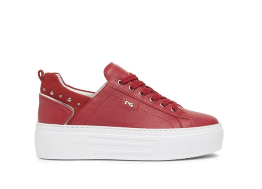 NeroGiardini red leather platform sneakers