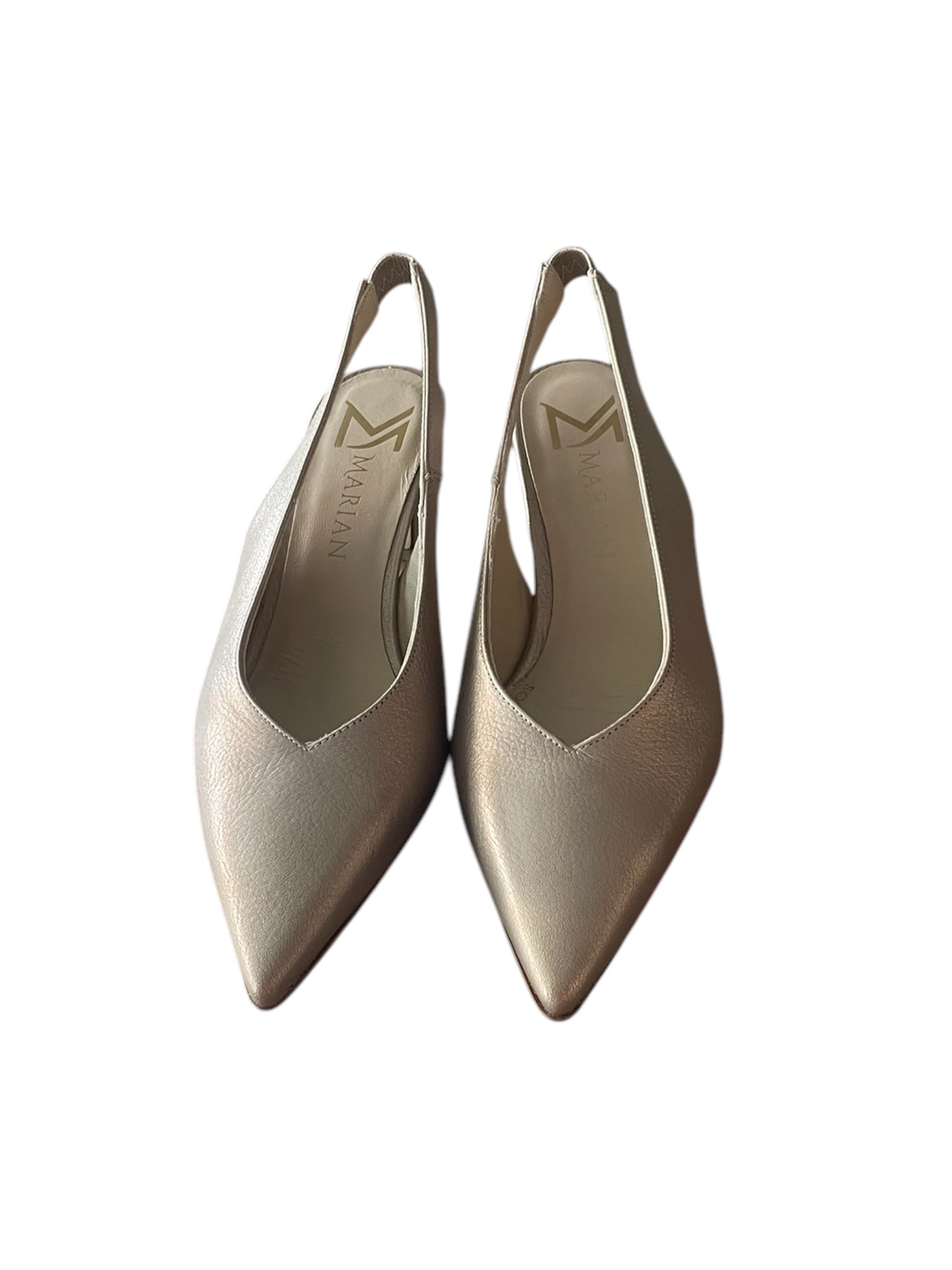 Marian champagne leather slingback shoes