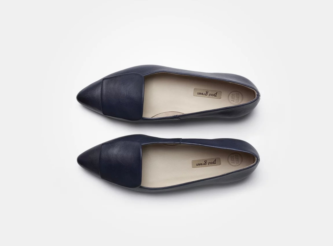 Paul Green navy leather ballerinas