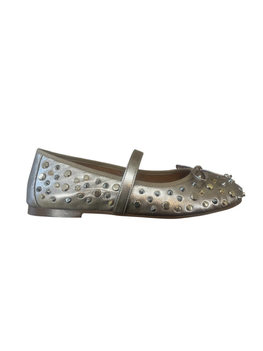 Lodi bronze leather studded pumps