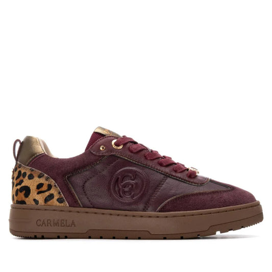 Carmela burgundy leather and suede sneakers