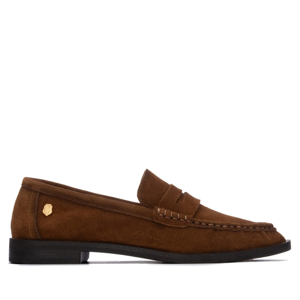 Carmela tan suede loafers