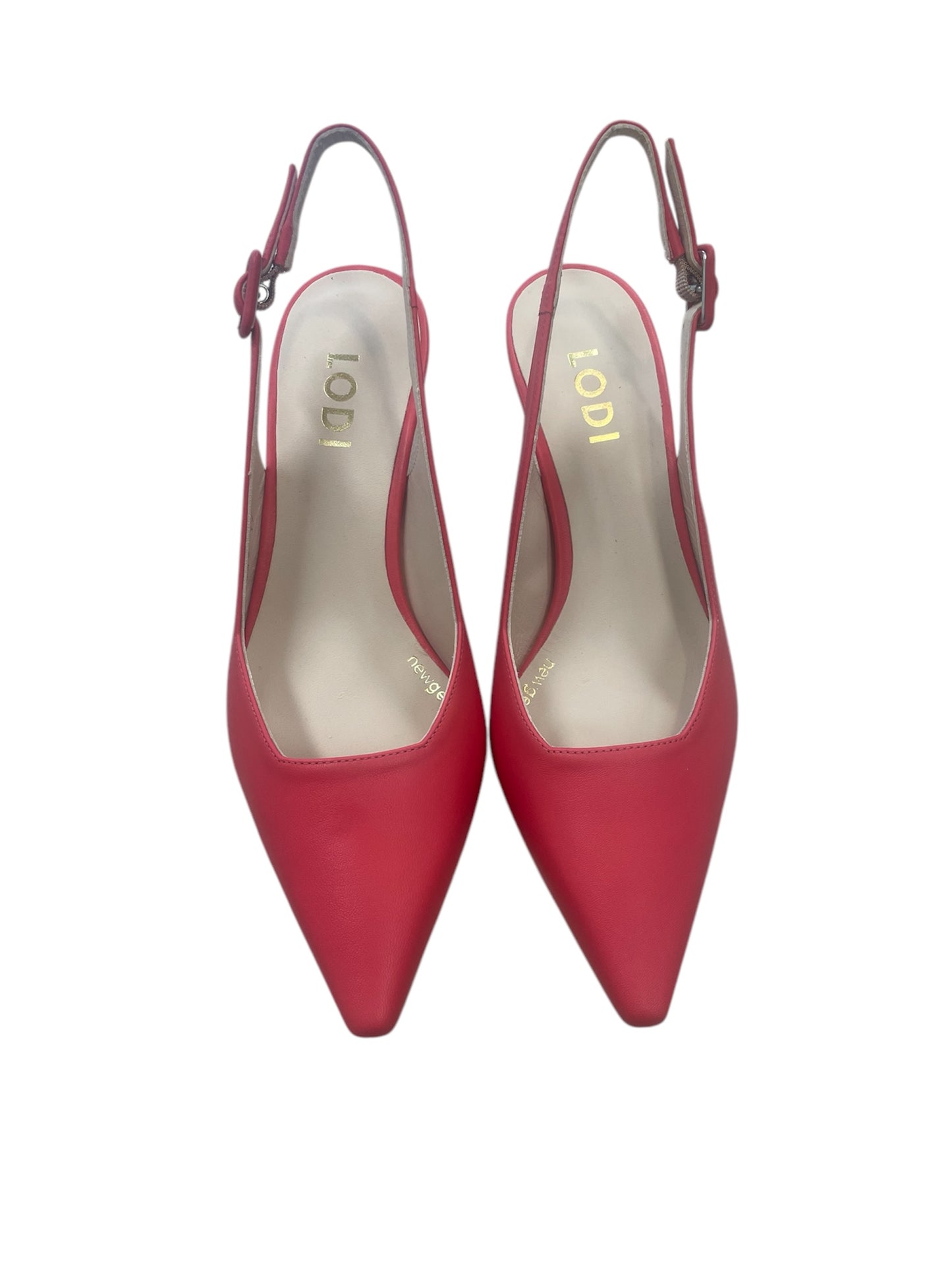Lodi pomegranate leather slingback shoes
