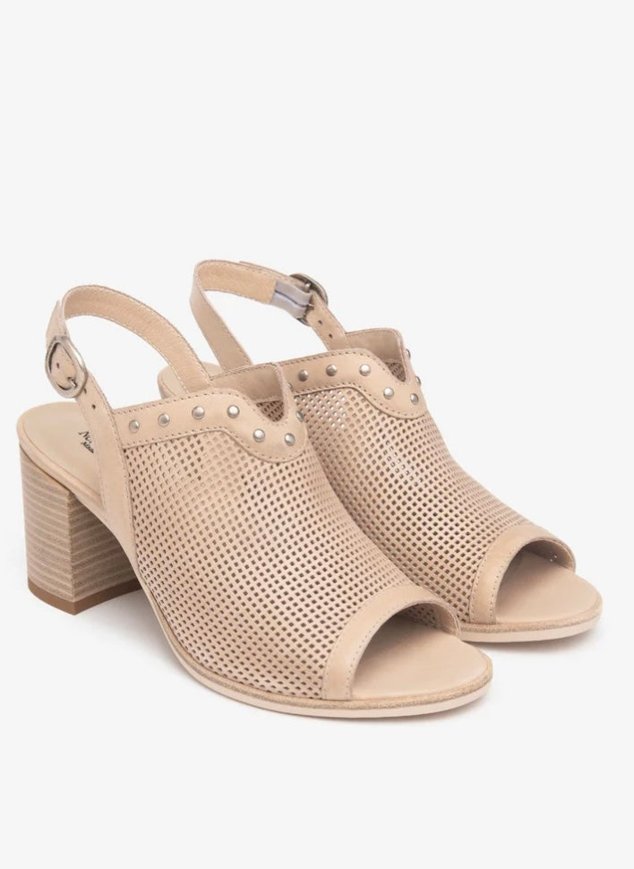 NeroGiardini taupe leather slingback sandals