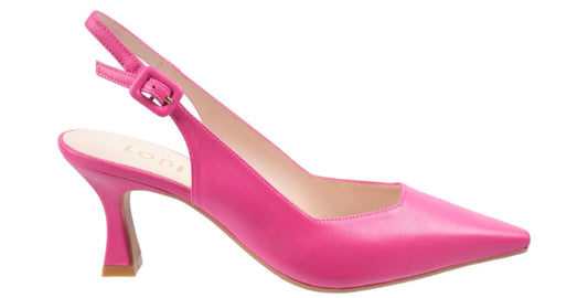 Lodi pink leather slingback pumps