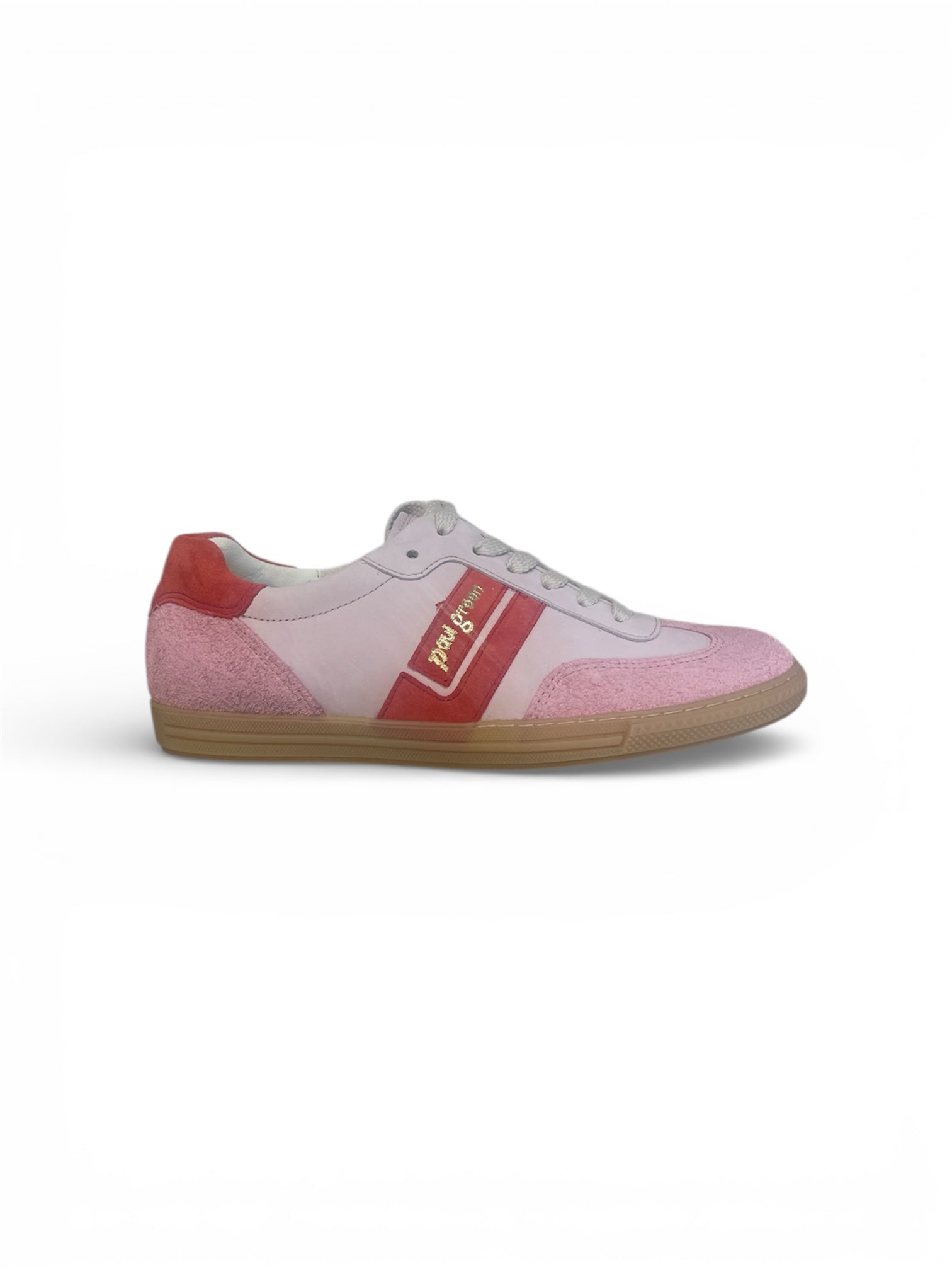 Paul Green pink and red leather and suede sneakers - Melissakshoes