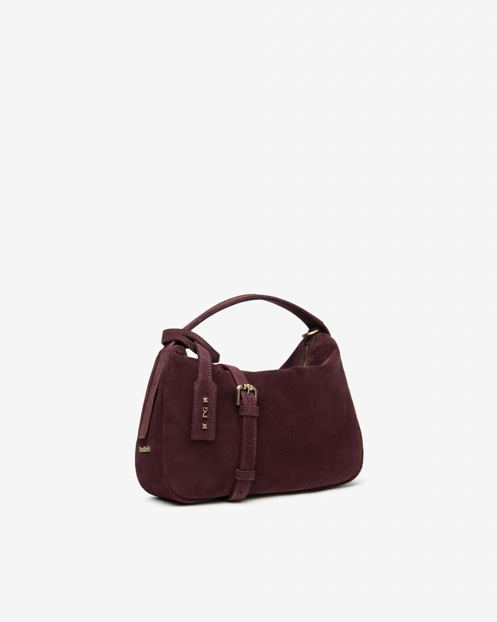 Nerogiardini burgundy suede hobo bag