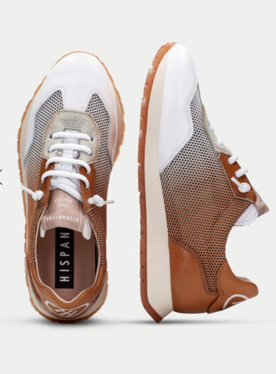 Hispanitas tan and white leather sneakers